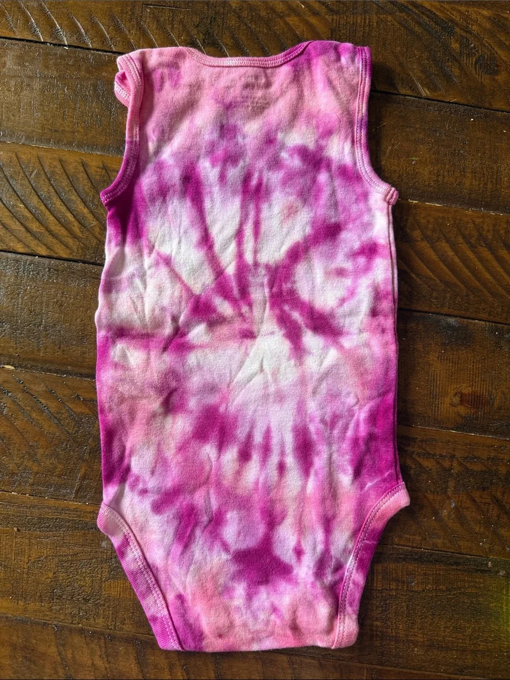 BRAND NEW Tie-Dye Pink Sleeveless Baby One-Piece Bodysuit 12 months